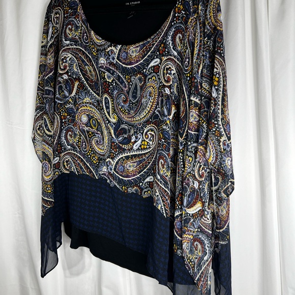 I.N. Studio Women's Paisley Sleeveless Blouse Size 2X - Picture 10 of 16